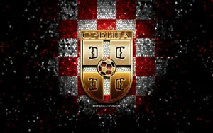 Captivating Golden Mosaic Of Serbia National Football Team Wallpaper