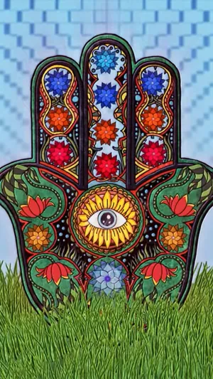 Captivating Hamsa Art Illustration Wallpaper