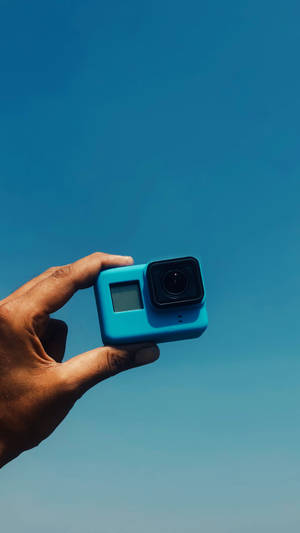 Captivating High-tech Blue Gopro Camera Wallpaper