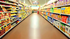 Captivating Oil Painting Of A Bustling Grocery Store Wallpaper