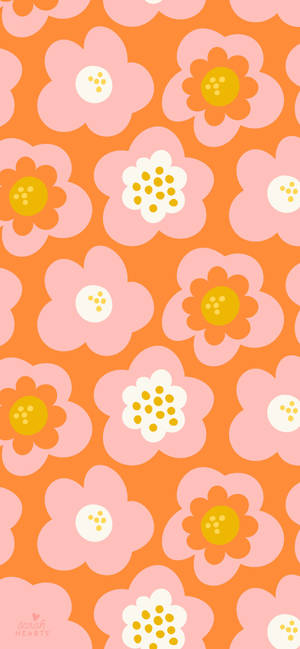 Captivating Orange Floral Delight Wallpaper