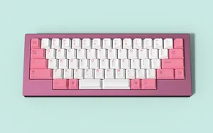 Captivating Pink And White Aesthetic Keyboard Wallpaper