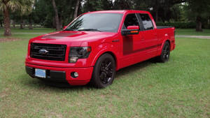 Captivating Red Dropped Truck Wallpaper