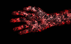 Captivating Red Hand Art Wallpaper