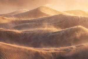 Captivating Sandstorm In Death Valley Wallpaper