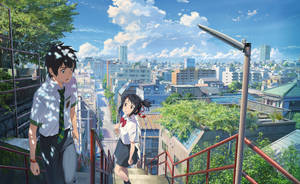 Capture The Beauty Of Modern Tokyo In Makoto Shinkai's *your Name*! Wallpaper