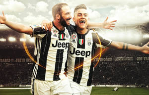 Capturing The Champions: Paulo Dybala And Gonzalo Higuain Of Juventus Wallpaper