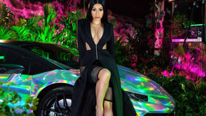 Cardi B With Lamborghini Wallpaper