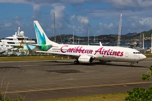 Caribbean Airlines Airplane Veering On Runway Wallpaper