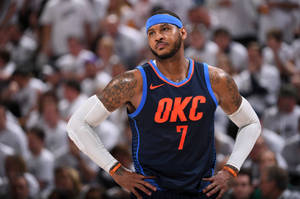 Carmelo Anthony Okc Game Close-up Wallpaper