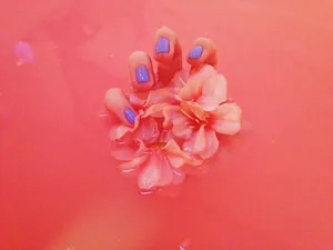 Carnation Hand Pastel Red Aesthetic Wallpaper