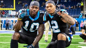 Carolina Panthers Athletes Dj Moore And Curtis Samuel Wallpaper
