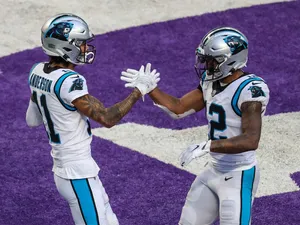 Carolina Panthers Athletes Dj Moore And Robby Anderson Wallpaper