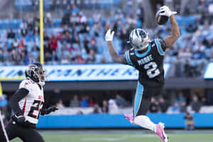 Carolina Panthers Dj Moore Against Atlanta Falcons 2021 Wallpaper