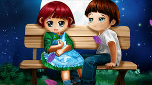 Cartoon 3d Love Couple Wallpaper