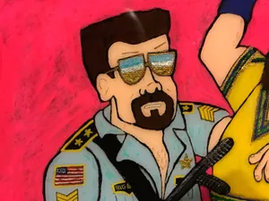 Cartoon Big Boss Man Illustration Wallpaper