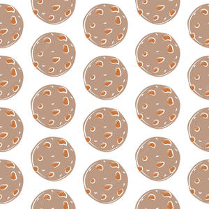 Cartoon Cookie With Almond Nuts Wallpaper