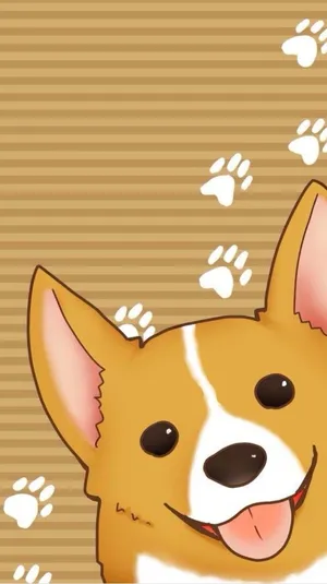 Cartoon Corgi Dog Wallpaper