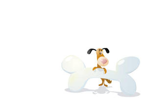 Cartoon Dog Holding A Bone Wallpaper