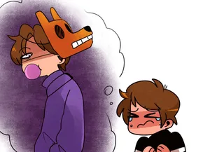 Cartoon Foxy Maskand Bubblegum Wallpaper