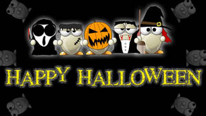 Cartoon Halloween Famous Characters Wallpaper