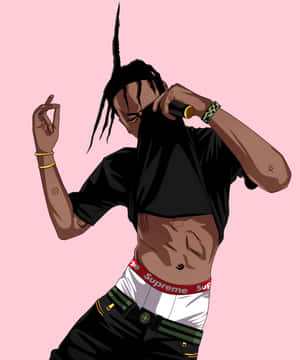 Cartoon Rapper Hype Travis Scott Vibe Wallpaper