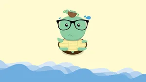 Cartoon Turtles At Beach Wallpaper