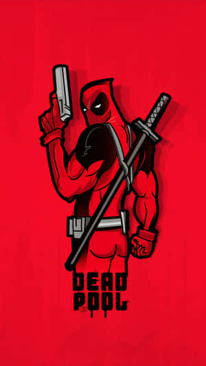 Cartoon With Deadpool Logo Wallpaper