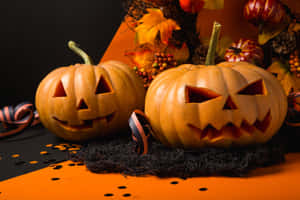 Carved Pumpkin Halloween Model Wallpaper