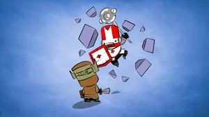 Castle Crashers Red Knight Battle Scene Wallpaper