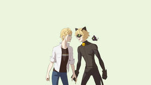 Cat Noir Holding Hands Wallpaper