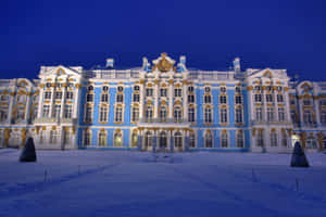 Catherine Palace With Blue Night Sky Wallpaper
