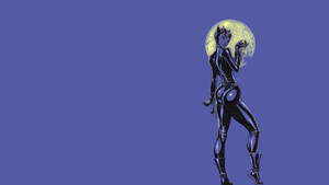 Catwoman At Night Drawing Wallpaper