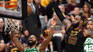 Cavaliers Lebron James Versus Celtics Marcus Morris Wallpaper
