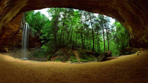 Cave In Forest Wallpaper