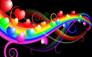 Celebrate & Express Love With The Gorgeous Rainbow Heart Wallpaper