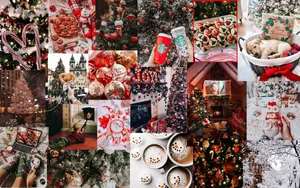 Celebrate The Holidays With A Christmas Collage Laptop Wallpaper
