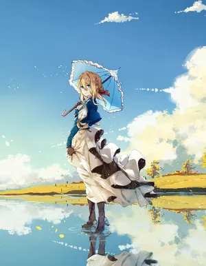 Celebrate Violet Evergarden's Journey With This Special Edition Iphone! Wallpaper