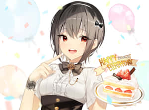 Celebrate With Three Adorable Anime Girls! Wallpaper