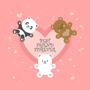 Celebrate Your Bond With Your Best Friend With This Beautiful Kawaii Art! Wallpaper