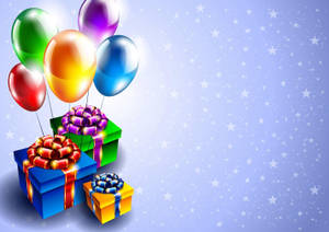 Celebrate Your Special Day With Balloons And Presents! Wallpaper