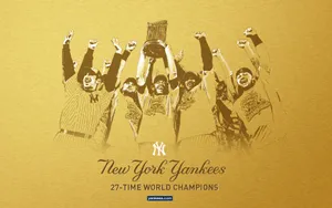 Celebrating A Home Run By The New York Yankees Wallpaper