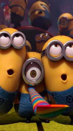 Celebrating And Singing Despicable Me Minion Iphone Wallpaper