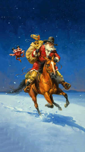 Celebrating Cowboy Christmas Wallpaper