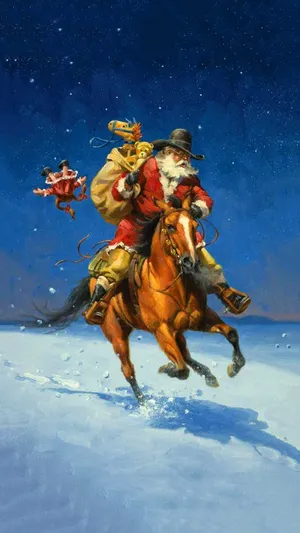 Celebrating Cowboy Christmas Wallpaper