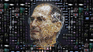 Celebrating Innovation: A Mosaic Portrait Of Steve Jobs Wallpaper