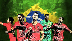 Celebrating The Legends Of Portugal At The Fifa World Cup Wallpaper