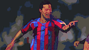 Celebratory Soccer Player Illustration Wallpaper