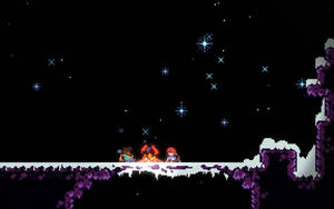 Celeste Pixel Bonfire Wallpaper