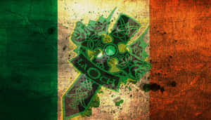 Celtic Irish Cross On Flag Wallpaper